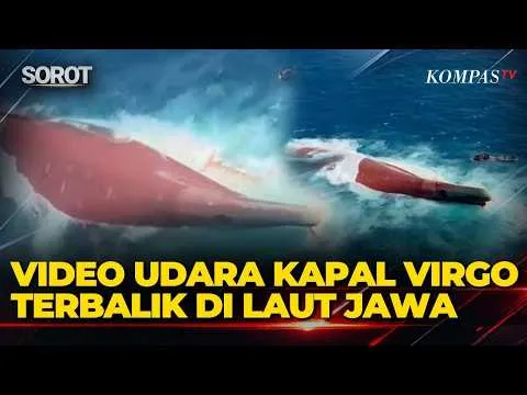 Inilah Video Udara Kapal Virgo Transport 8 Terbalik di Laut Jawa